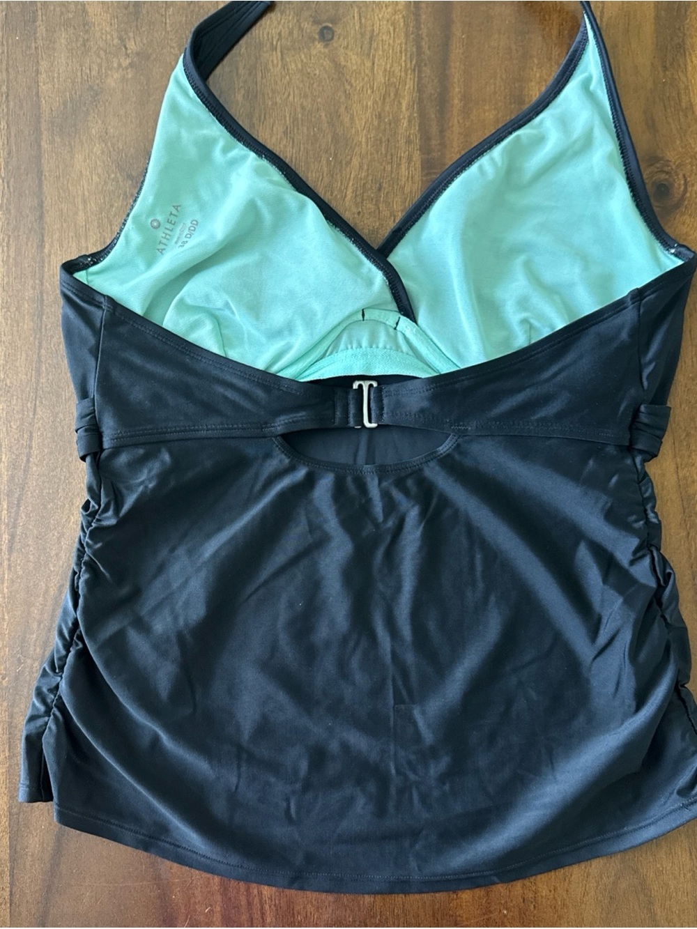 Athleta Twist Black Halter Tankini Top Underwire 38D / DD Swim Bathing Suit Top - Picture 6 of 10